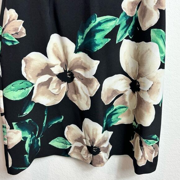ALEX MARIE BLACK FLORAL PRINT V-NECK SLEEVELESS GRACEFUL CHIC WOMEN DRESS  8 NEW - Picture 4 of 6
